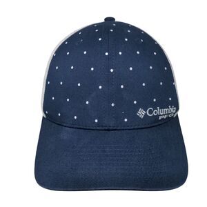 Columbia PFG Women's Snapback Trucker Hat Blue One Size Polka Dot